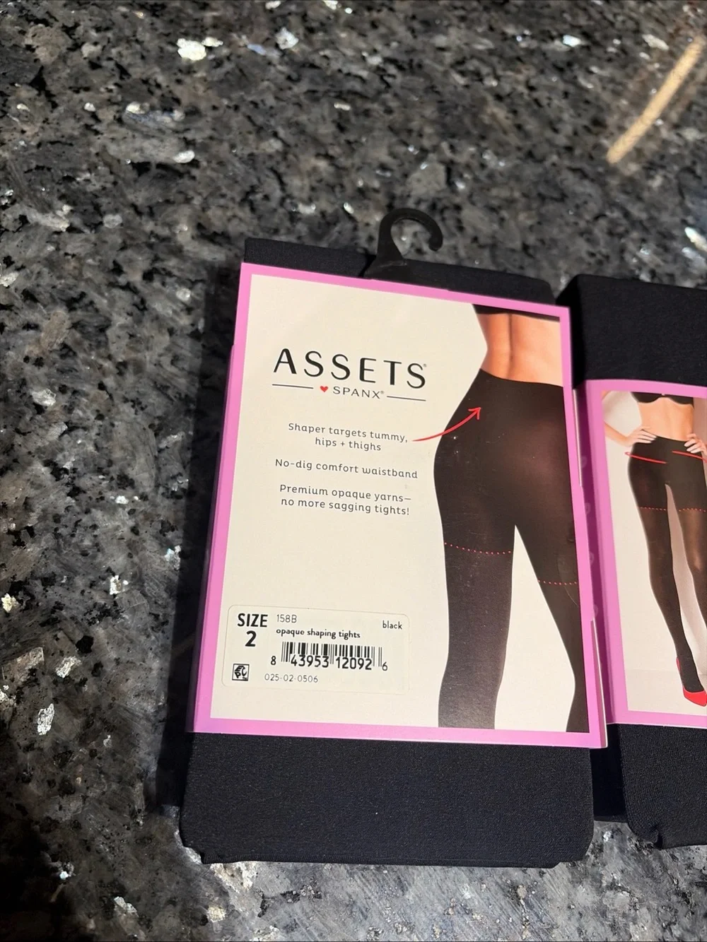 Lot Of 2 ASSETS by SPANX Women's High-Waist Shaping Tights Size 2 Black